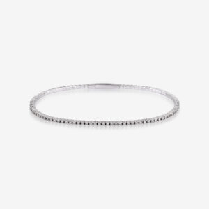 Zarif Line Bilezik Bracelet — diamond line on a fine white gold bangle, top view